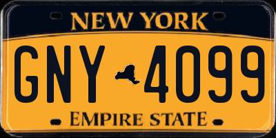 NY license plate GNY4099