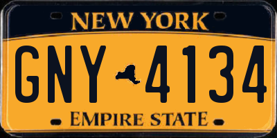NY license plate GNY4134