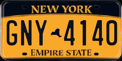 NY license plate GNY4140