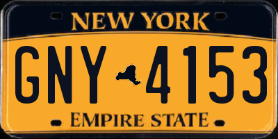 NY license plate GNY4153
