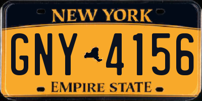 NY license plate GNY4156