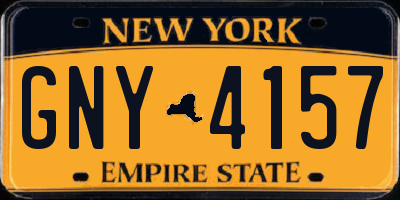 NY license plate GNY4157