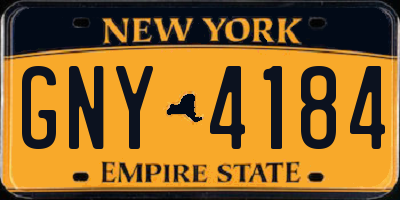 NY license plate GNY4184