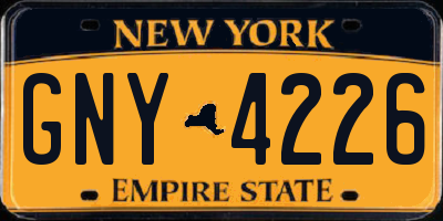 NY license plate GNY4226