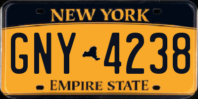 NY license plate GNY4238