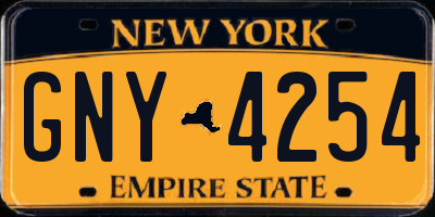 NY license plate GNY4254
