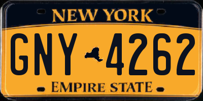 NY license plate GNY4262