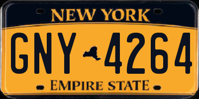 NY license plate GNY4264