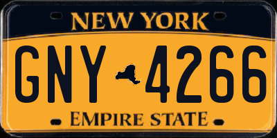 NY license plate GNY4266