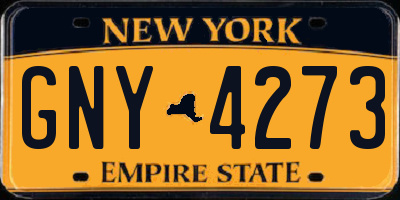 NY license plate GNY4273