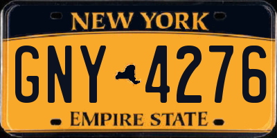 NY license plate GNY4276