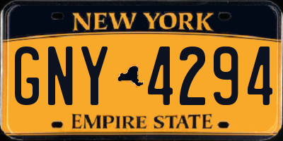 NY license plate GNY4294