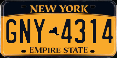 NY license plate GNY4314