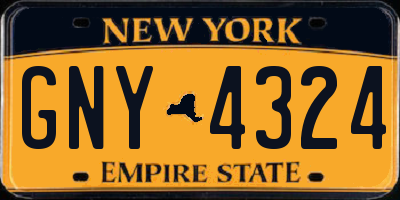 NY license plate GNY4324