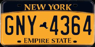 NY license plate GNY4364