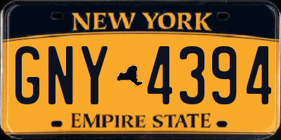 NY license plate GNY4394