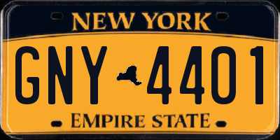 NY license plate GNY4401