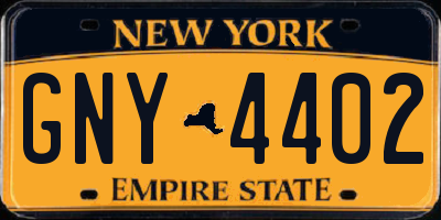 NY license plate GNY4402
