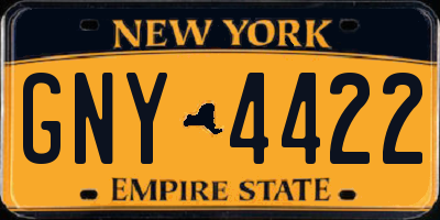 NY license plate GNY4422