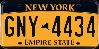 NY license plate GNY4434