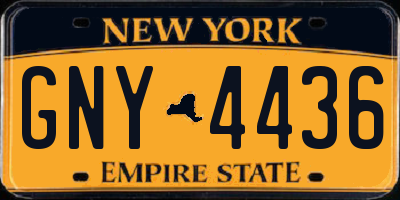 NY license plate GNY4436