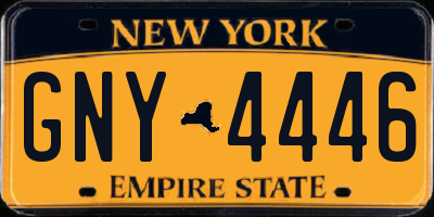 NY license plate GNY4446