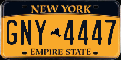 NY license plate GNY4447