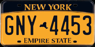 NY license plate GNY4453