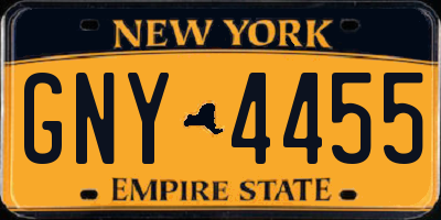 NY license plate GNY4455