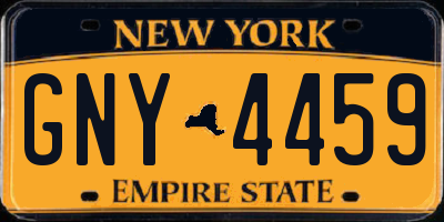 NY license plate GNY4459