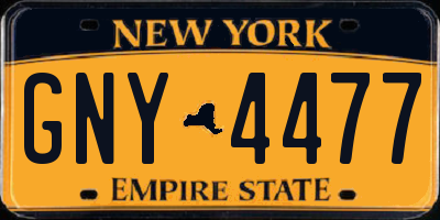 NY license plate GNY4477