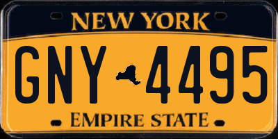 NY license plate GNY4495