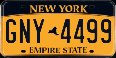 NY license plate GNY4499