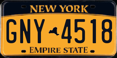 NY license plate GNY4518
