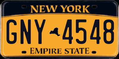 NY license plate GNY4548