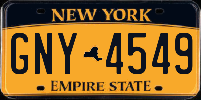 NY license plate GNY4549