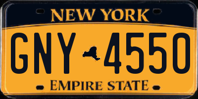 NY license plate GNY4550