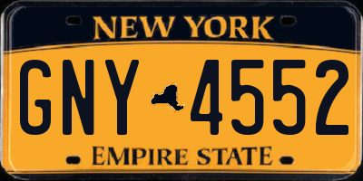 NY license plate GNY4552