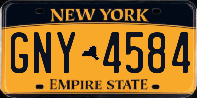 NY license plate GNY4584