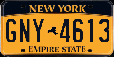 NY license plate GNY4613