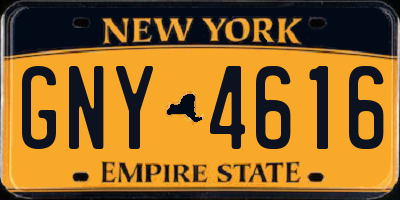 NY license plate GNY4616