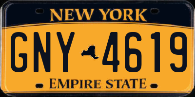 NY license plate GNY4619