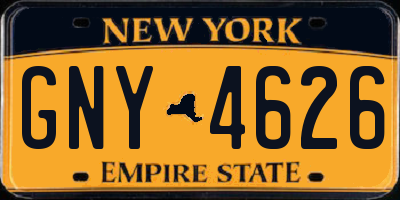 NY license plate GNY4626