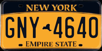 NY license plate GNY4640