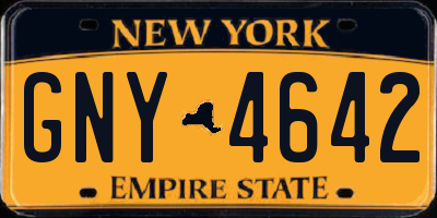 NY license plate GNY4642