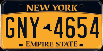 NY license plate GNY4654