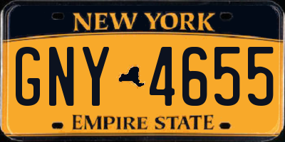 NY license plate GNY4655