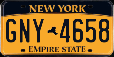 NY license plate GNY4658