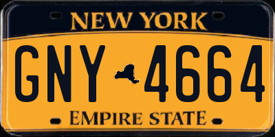 NY license plate GNY4664