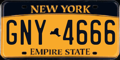 NY license plate GNY4666